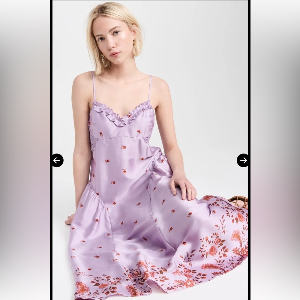 Lavender Floral Slip Dress Intimately by Free People Size M